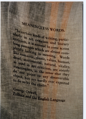 Pencil Chair Drag: George Orwell quote: Meaningless Words. Pencil Chair Drag: George Orwell quote: Meaningless Words.